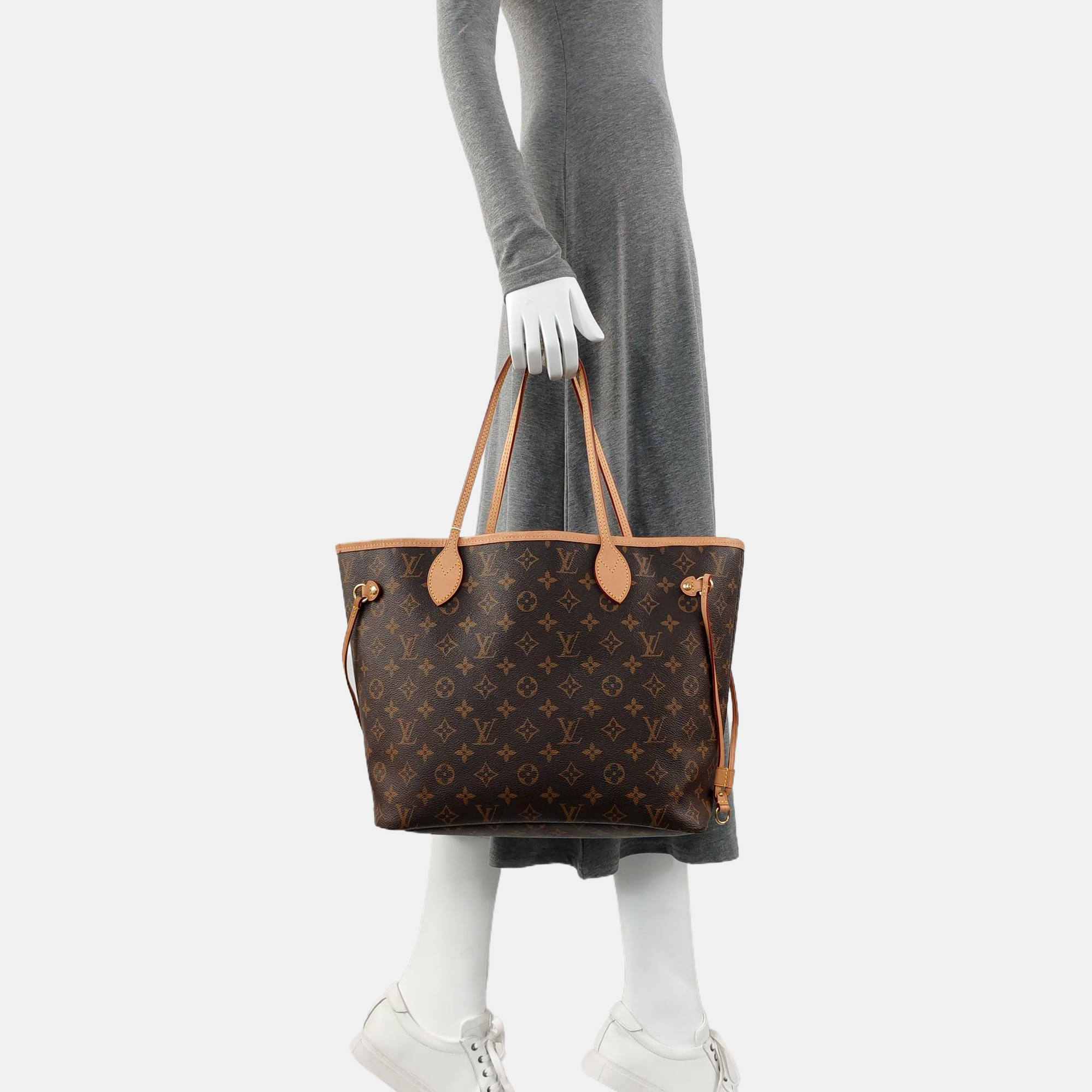 NEVERFULL MM Monogram Coated Canvas Brown