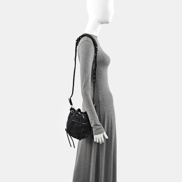 Fabric Bucket Bag Gray
