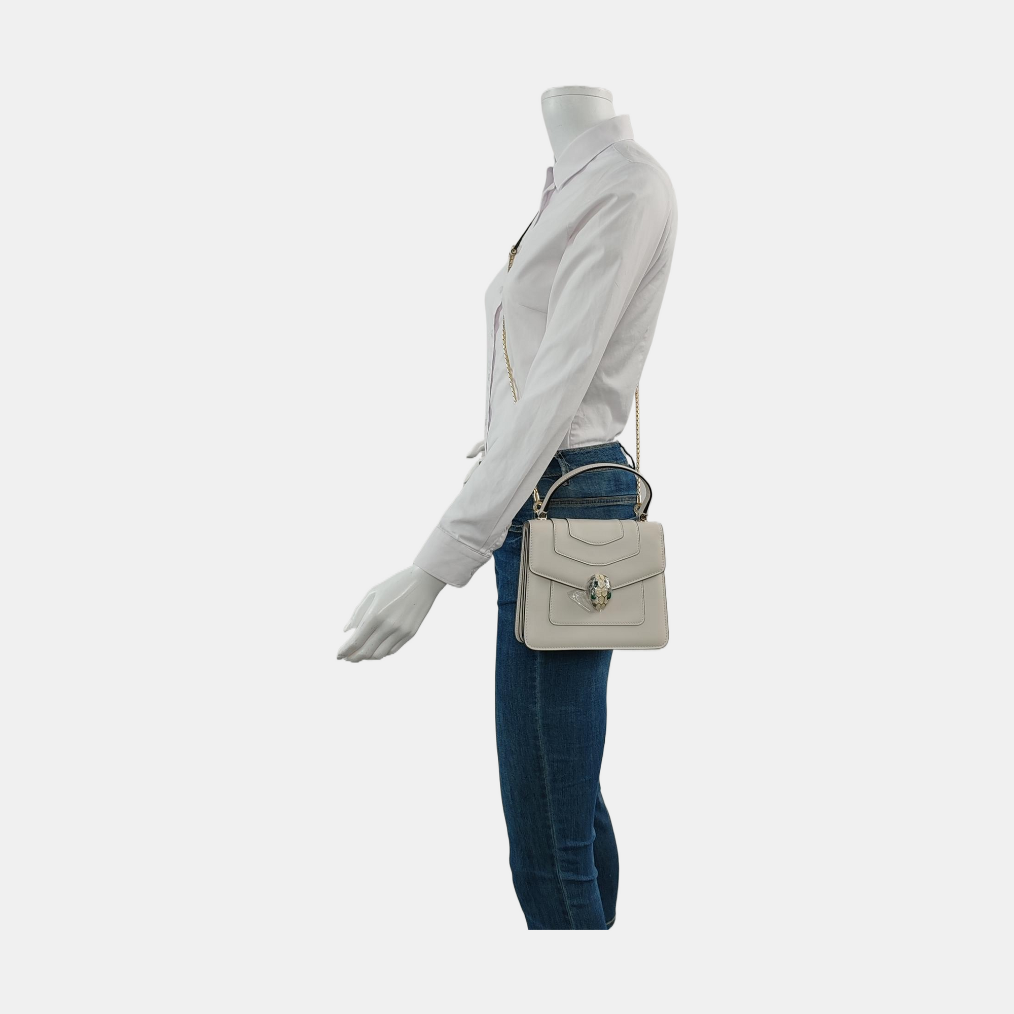 SERPENTI FOREVER Small Calfskin White