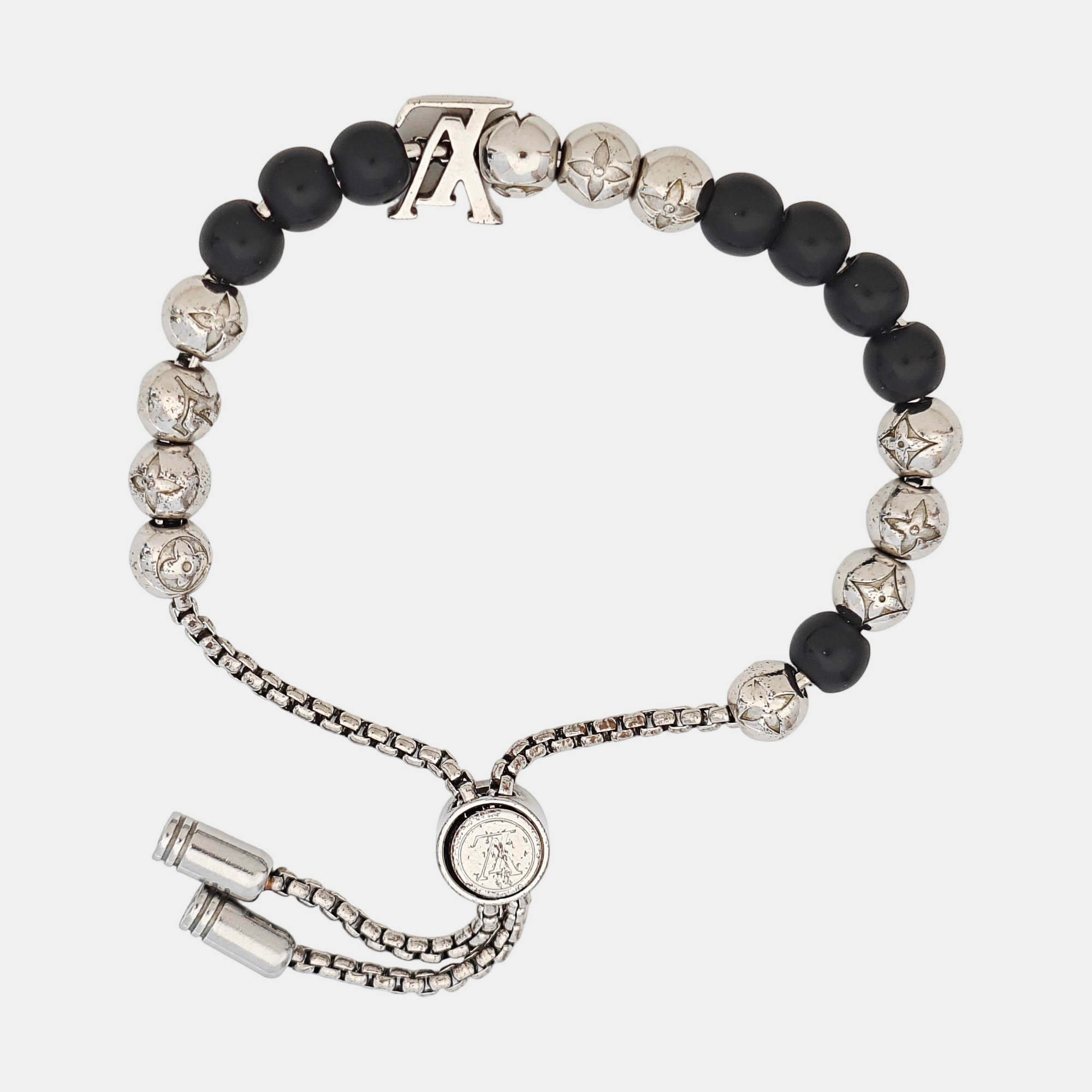 MONOGRAM COLORS PEARLS Metal Silver Bracelet