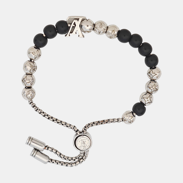 MONOGRAM COLORS PEARLS Metal Silver Bracelet