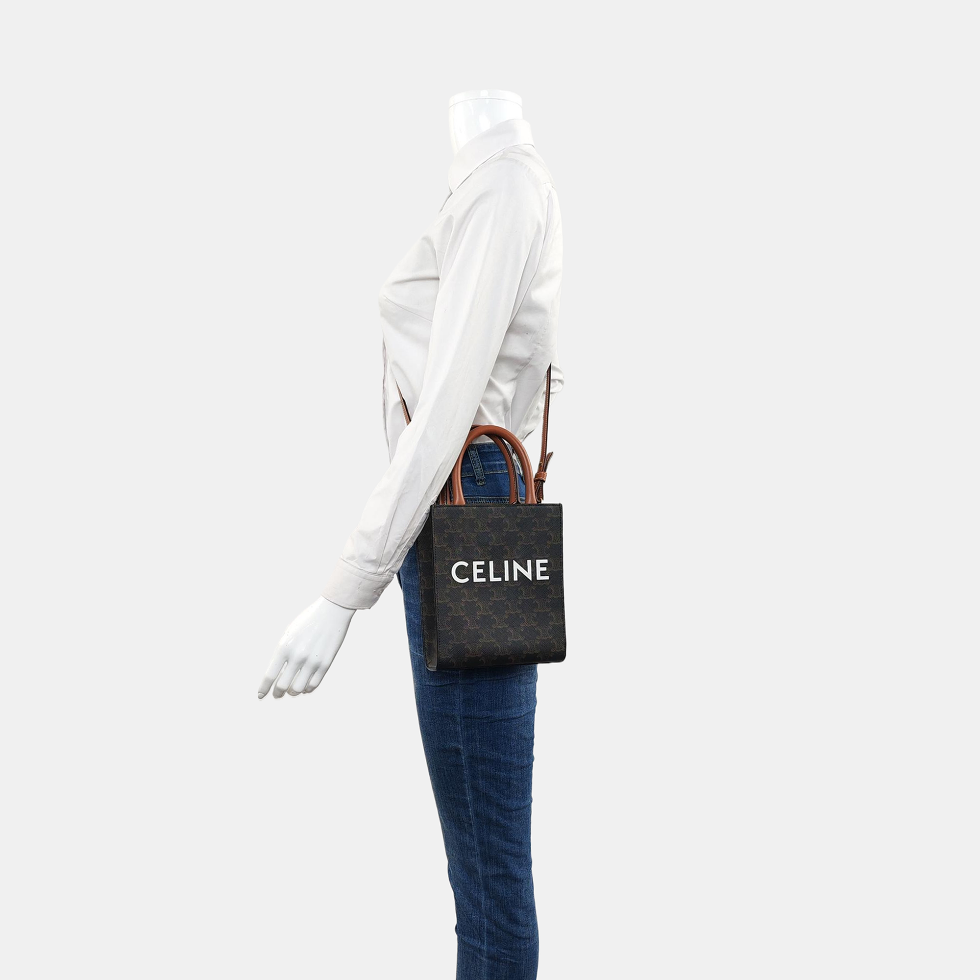 CABAS CELINE Mini Coated Canvas Brown