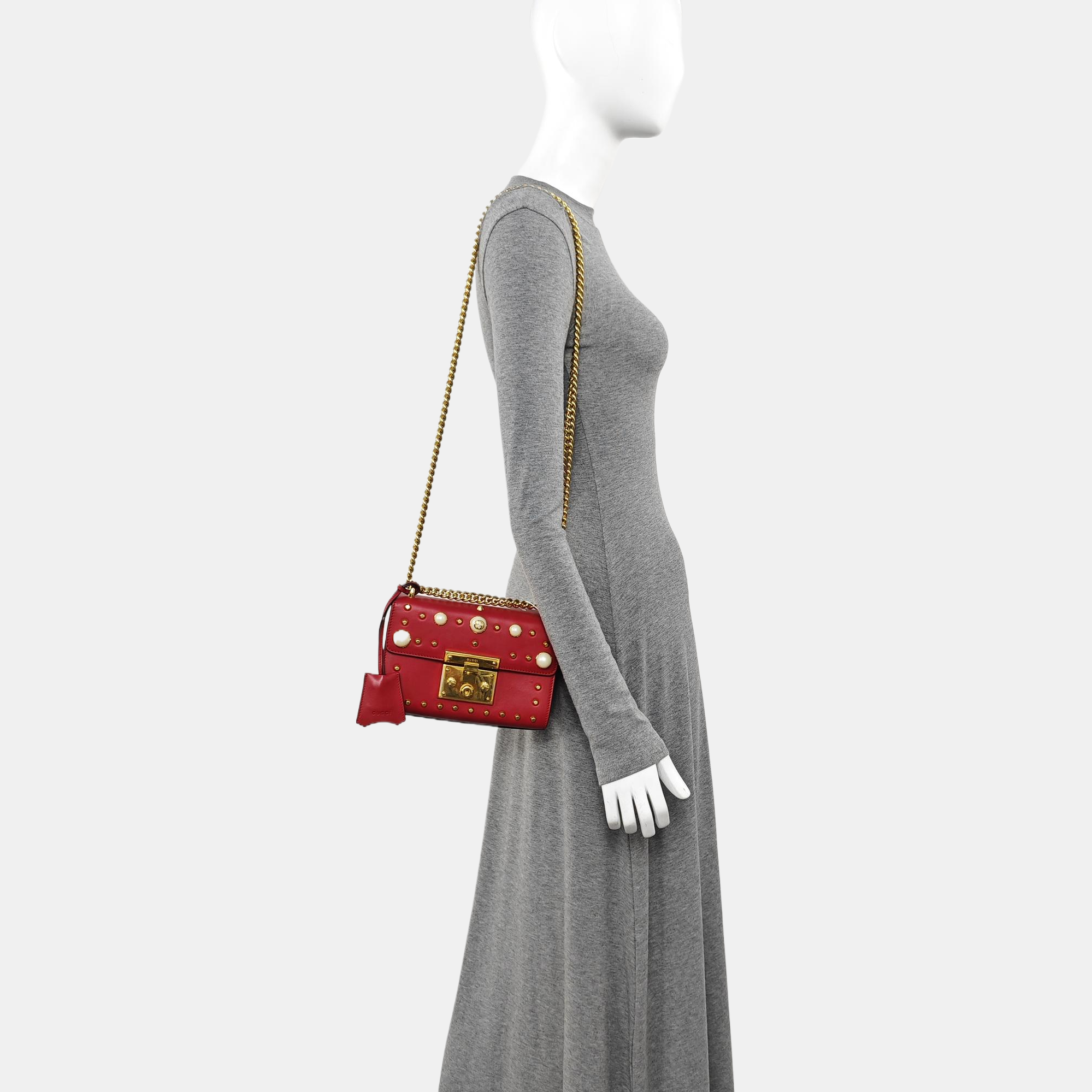 Padlock Small Calfskin Red