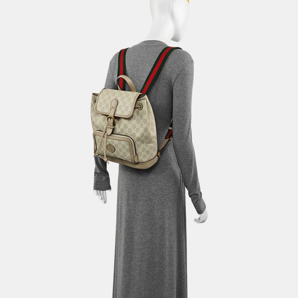 Monogram Coated Canvas Backpack Beige