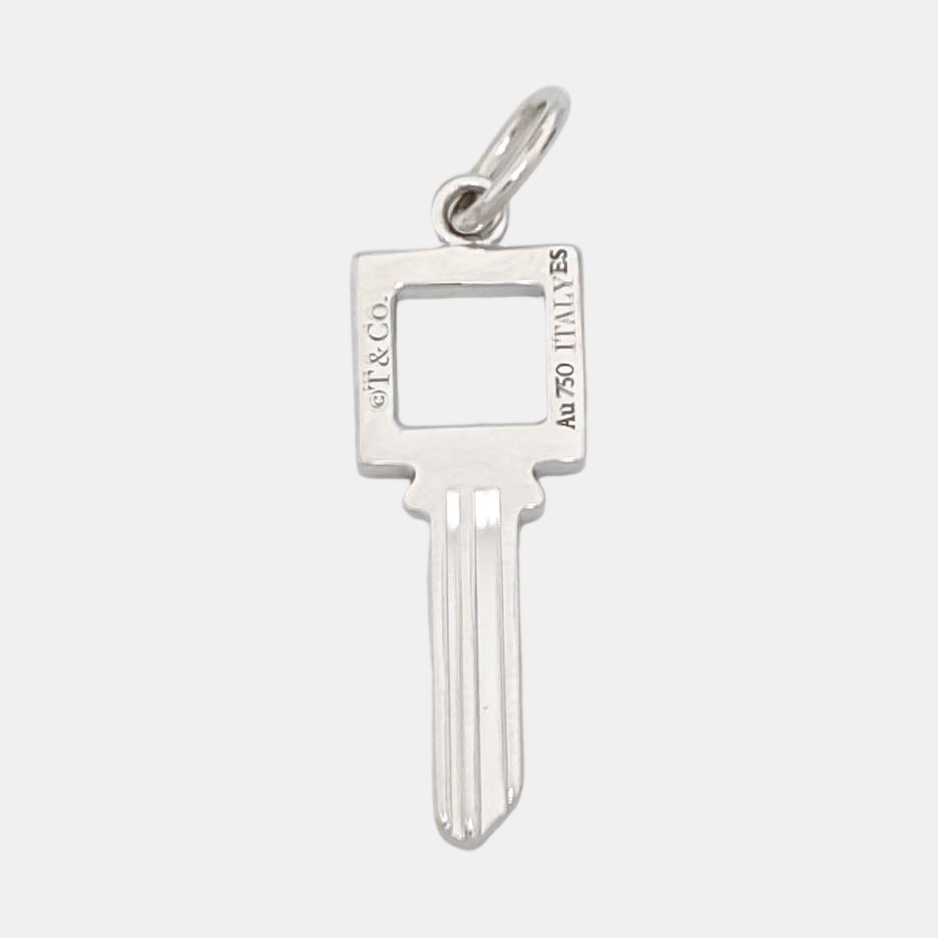 Tiffany Keys 18k White Gold Silver Pendant
