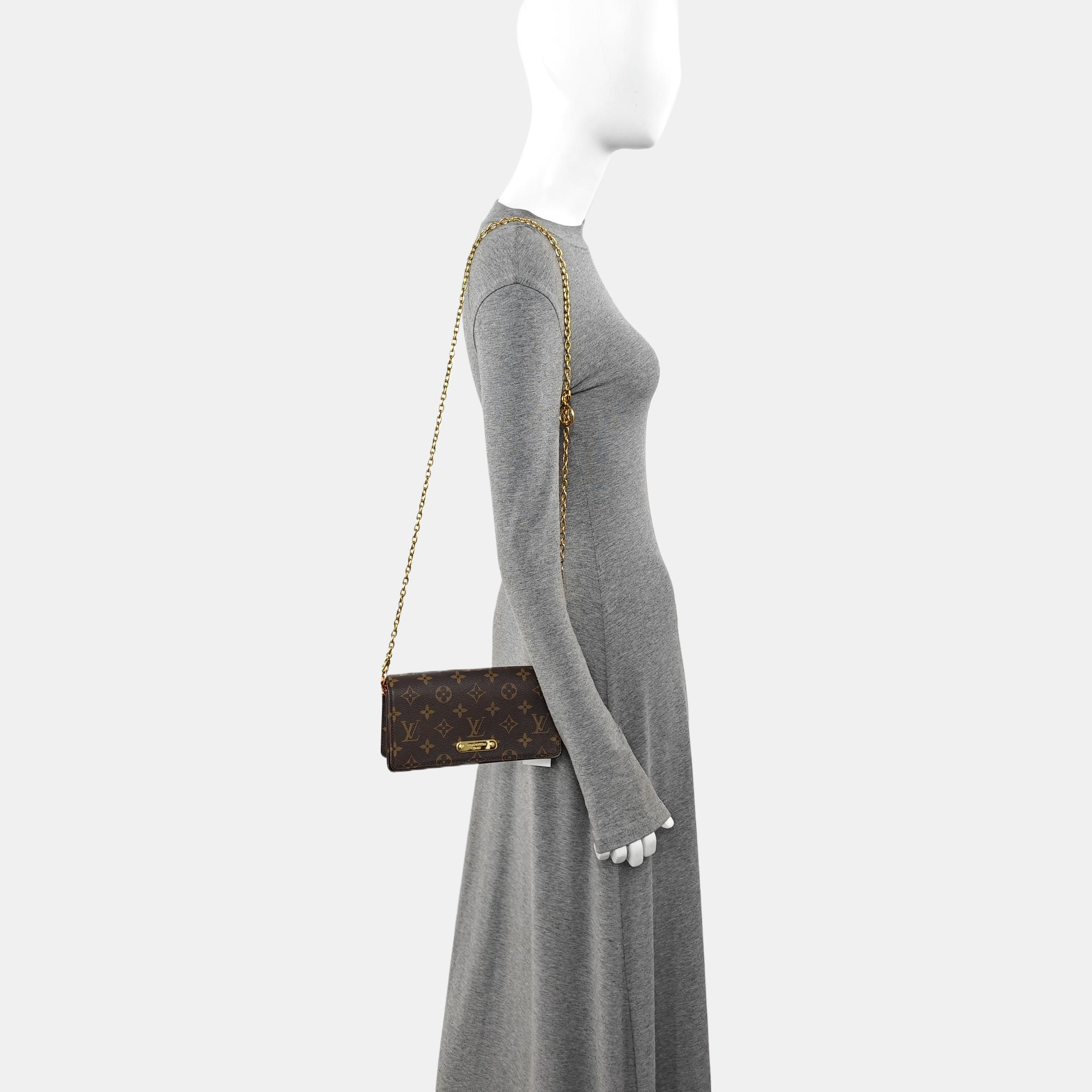 Lily Monogram Coated Canvas Brown