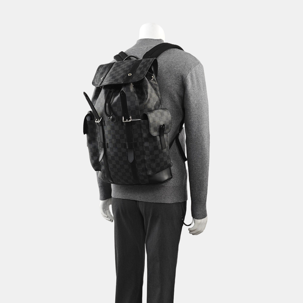 CHRISTOPHER MM Damier Graphite Coated Canvas Gray