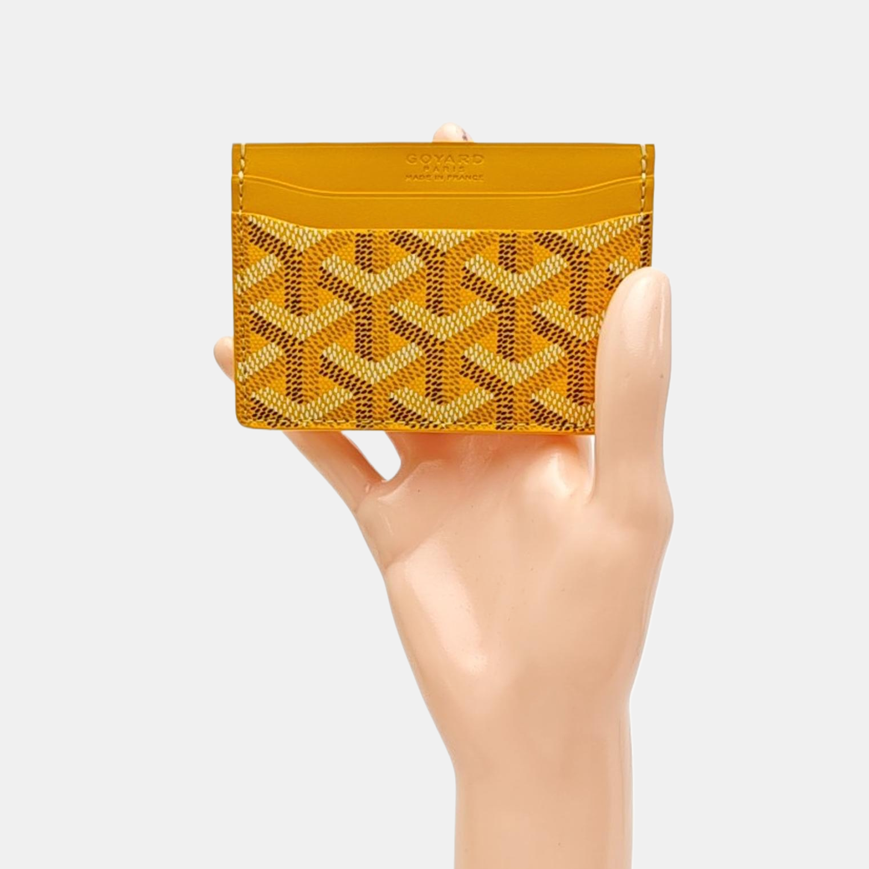 Coated Canvas Card Holder Yellow