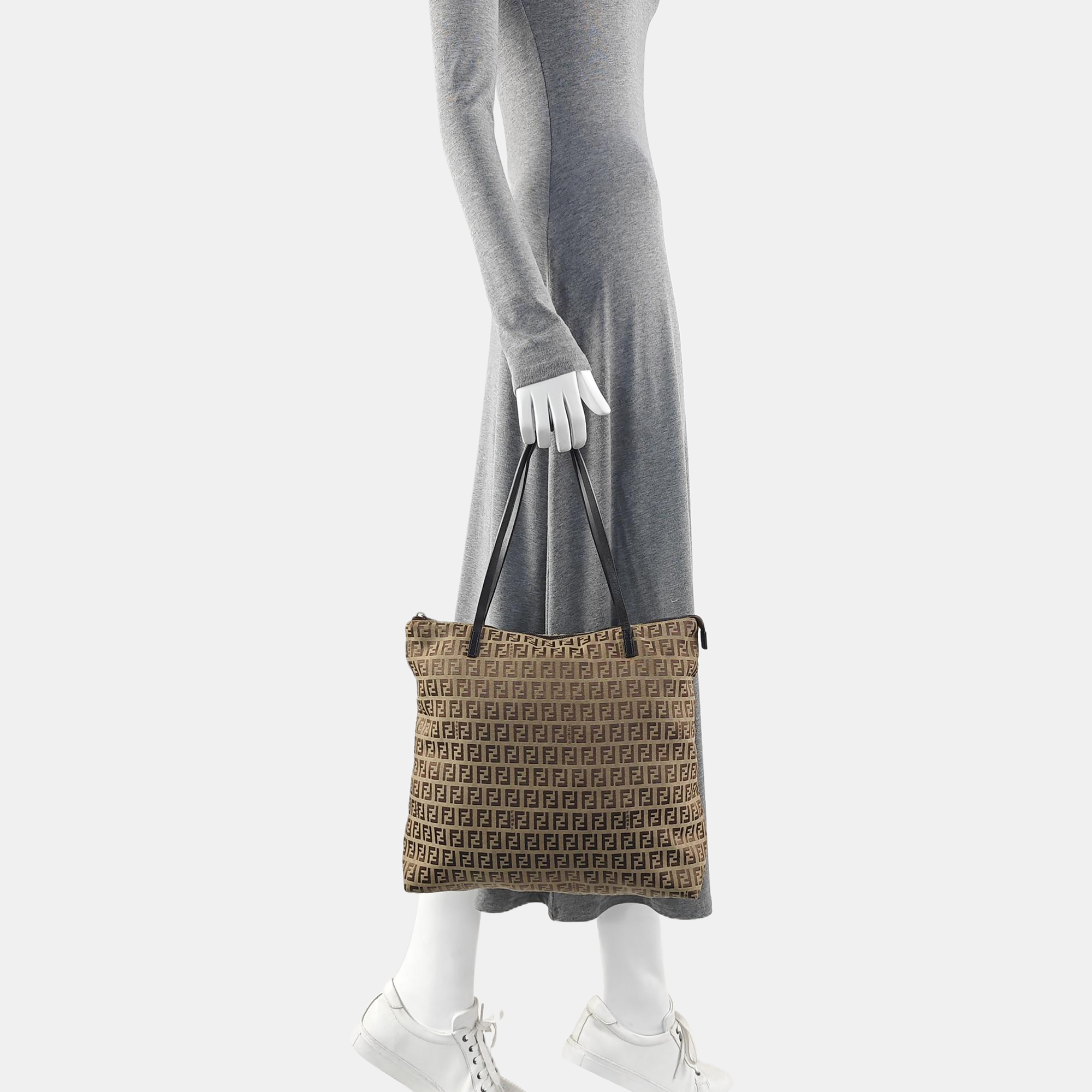 Canvas Top Handle Bag Brown
