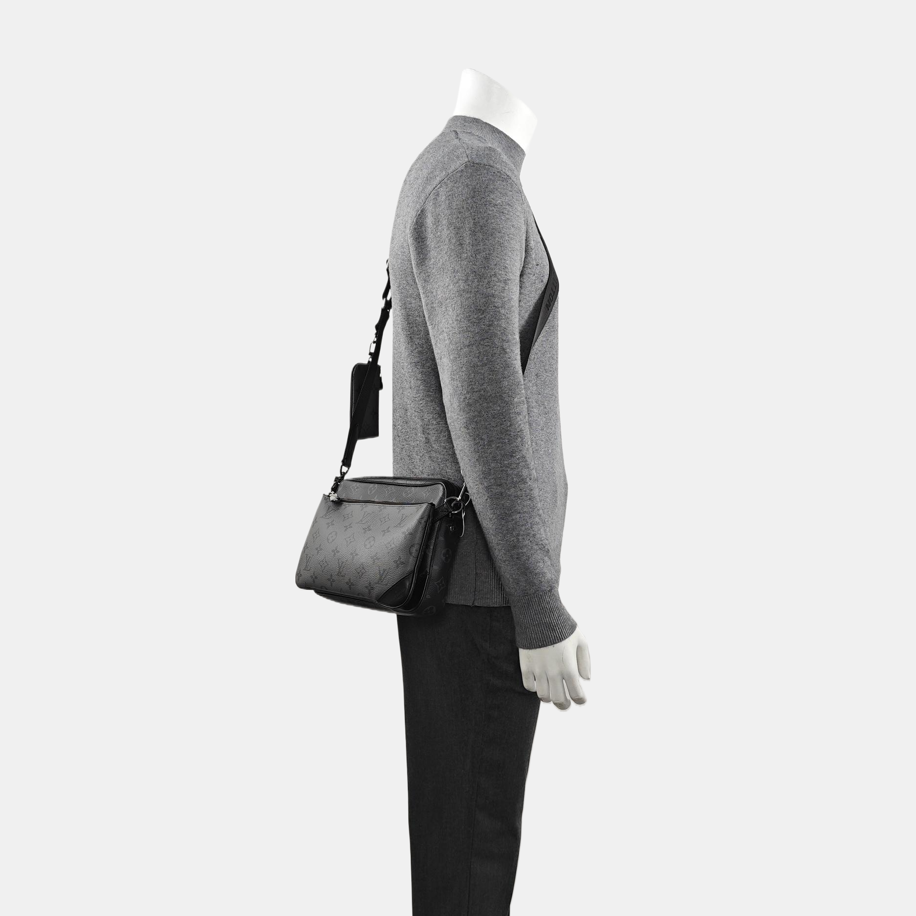 TRIO Monogram Coated Canvas Gray