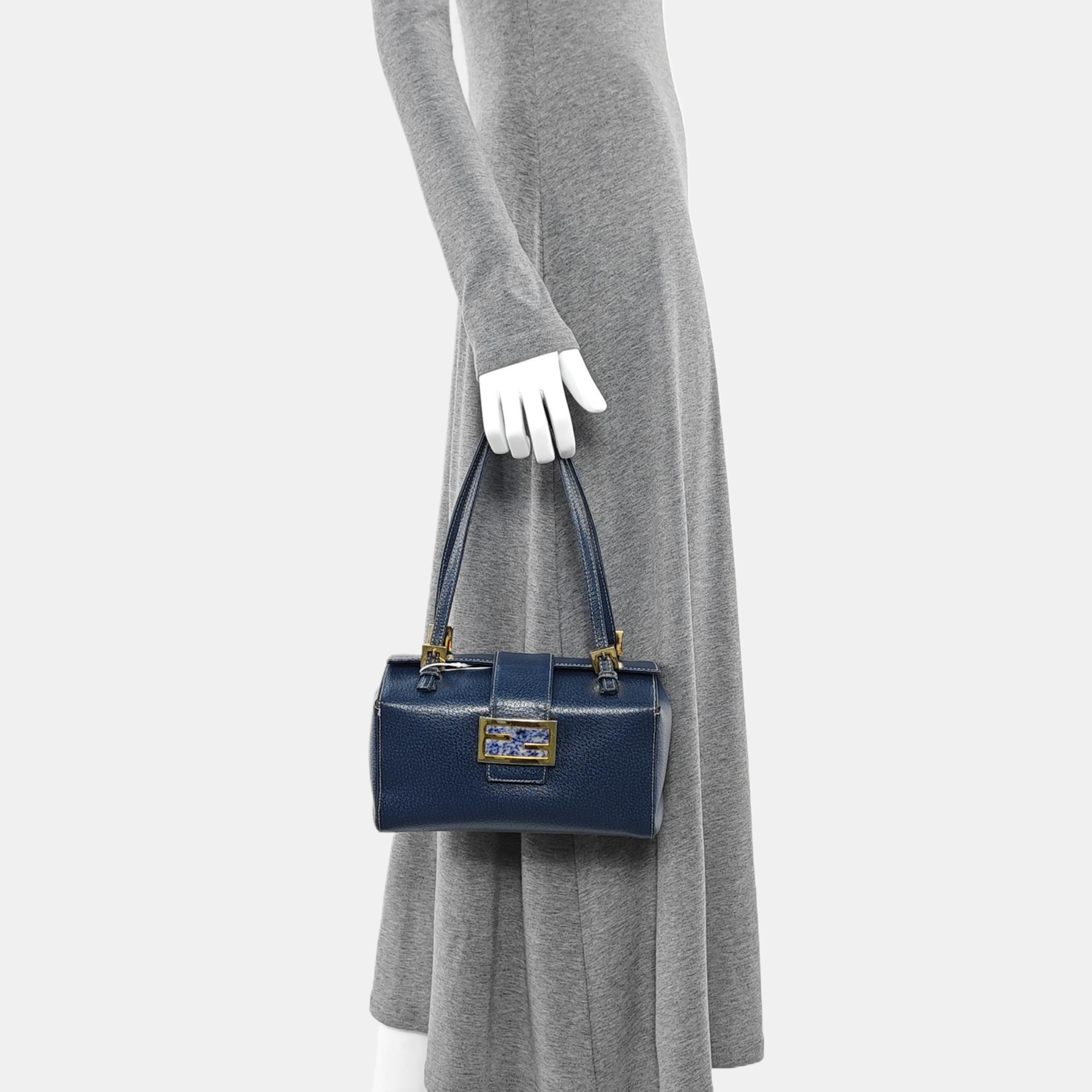 Calfskin Top Handle Bag Blue