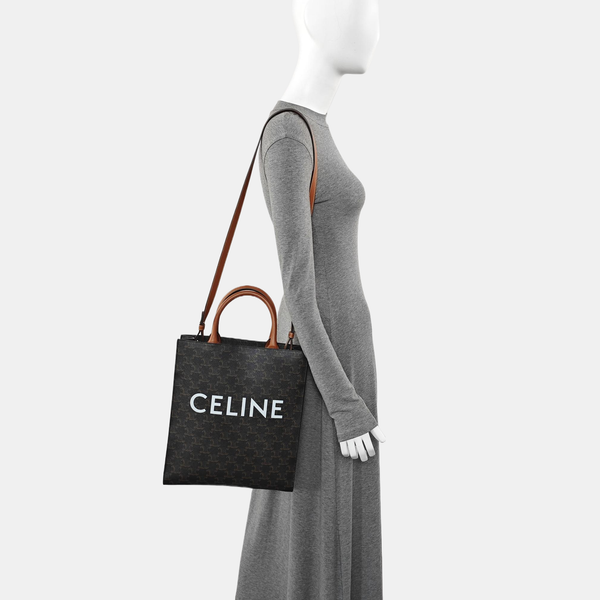 CABAS CELINE Small Coated Canvas Brown