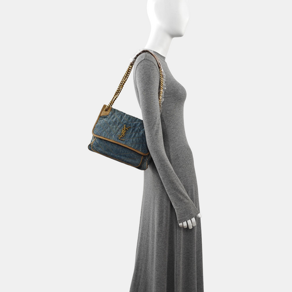 NIKI Medium Chevron Denim Blue