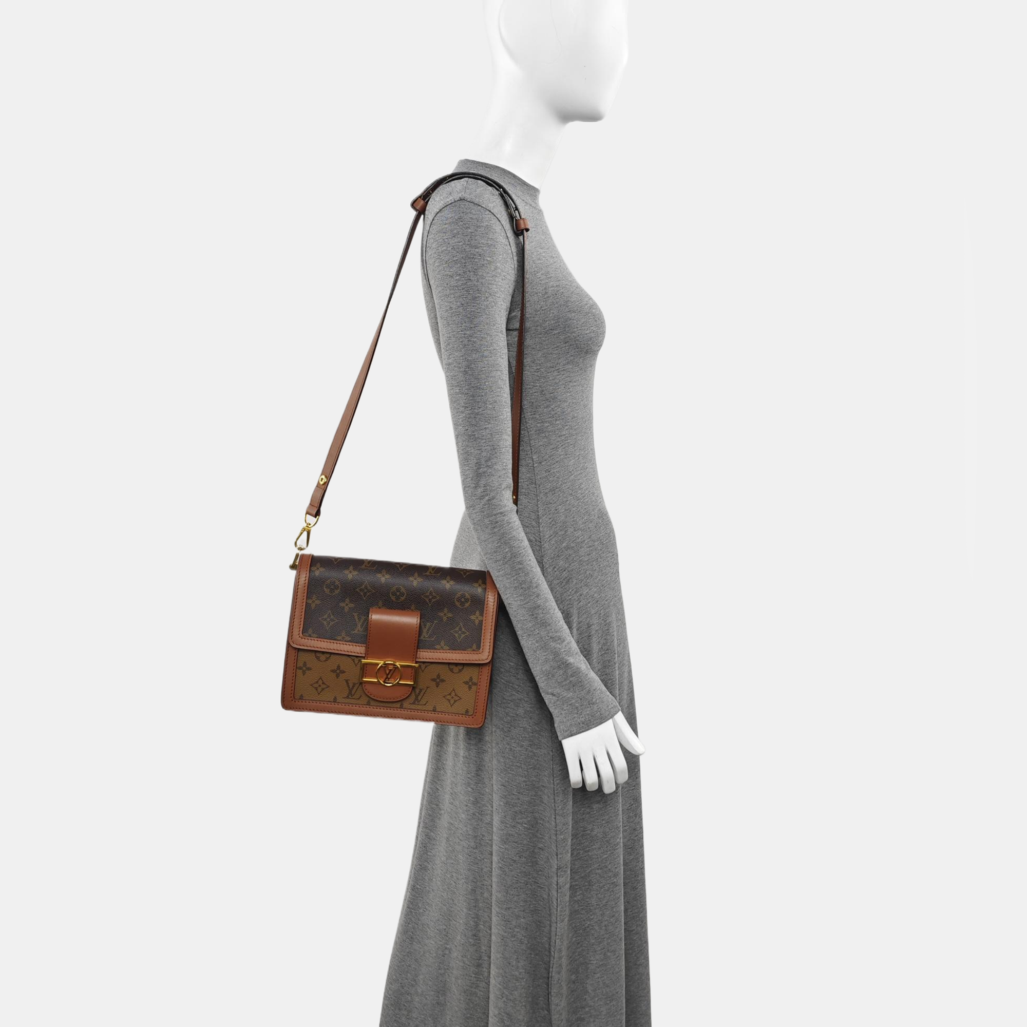 DAUPHINE MM Monogram Coated Canvas Brown