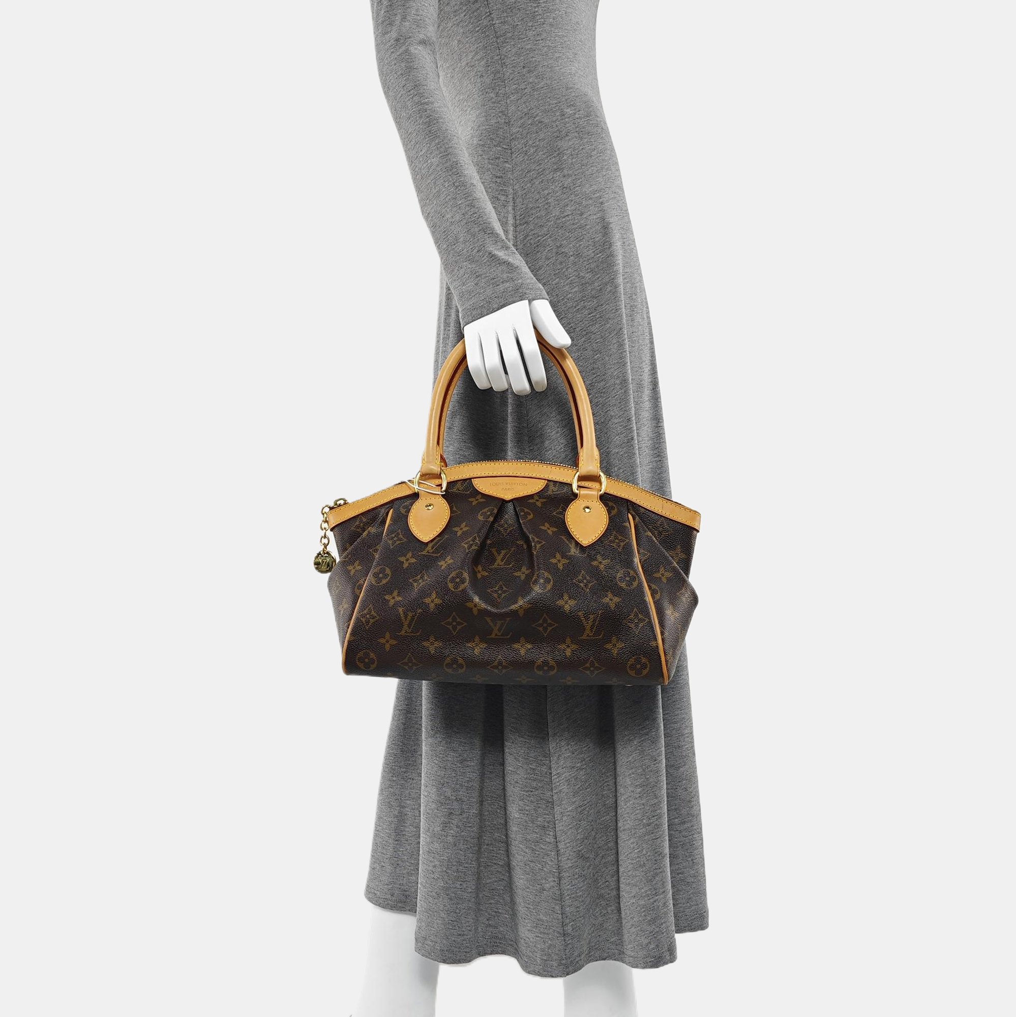 Monogram Coated Canvas Top Handle Bag Brown