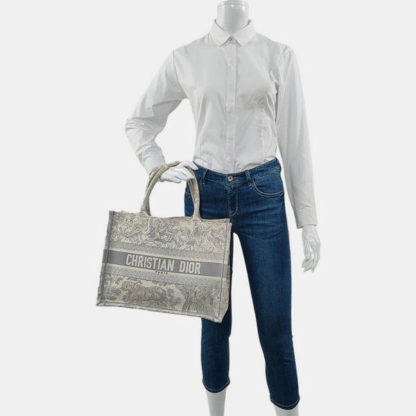 Book Tote Medium Canvas Gray