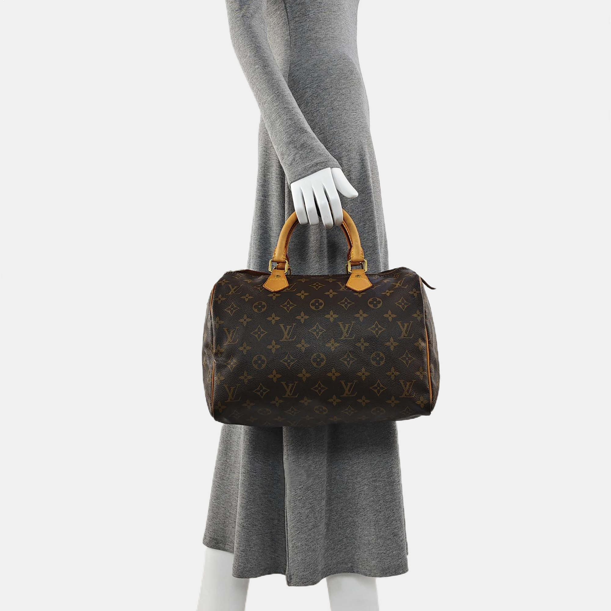 SPEEDY 30 Monogram Coated Canvas Brown