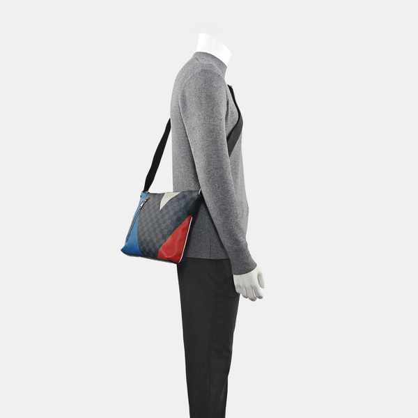 MICK PM Damier Coated Canvas Blue