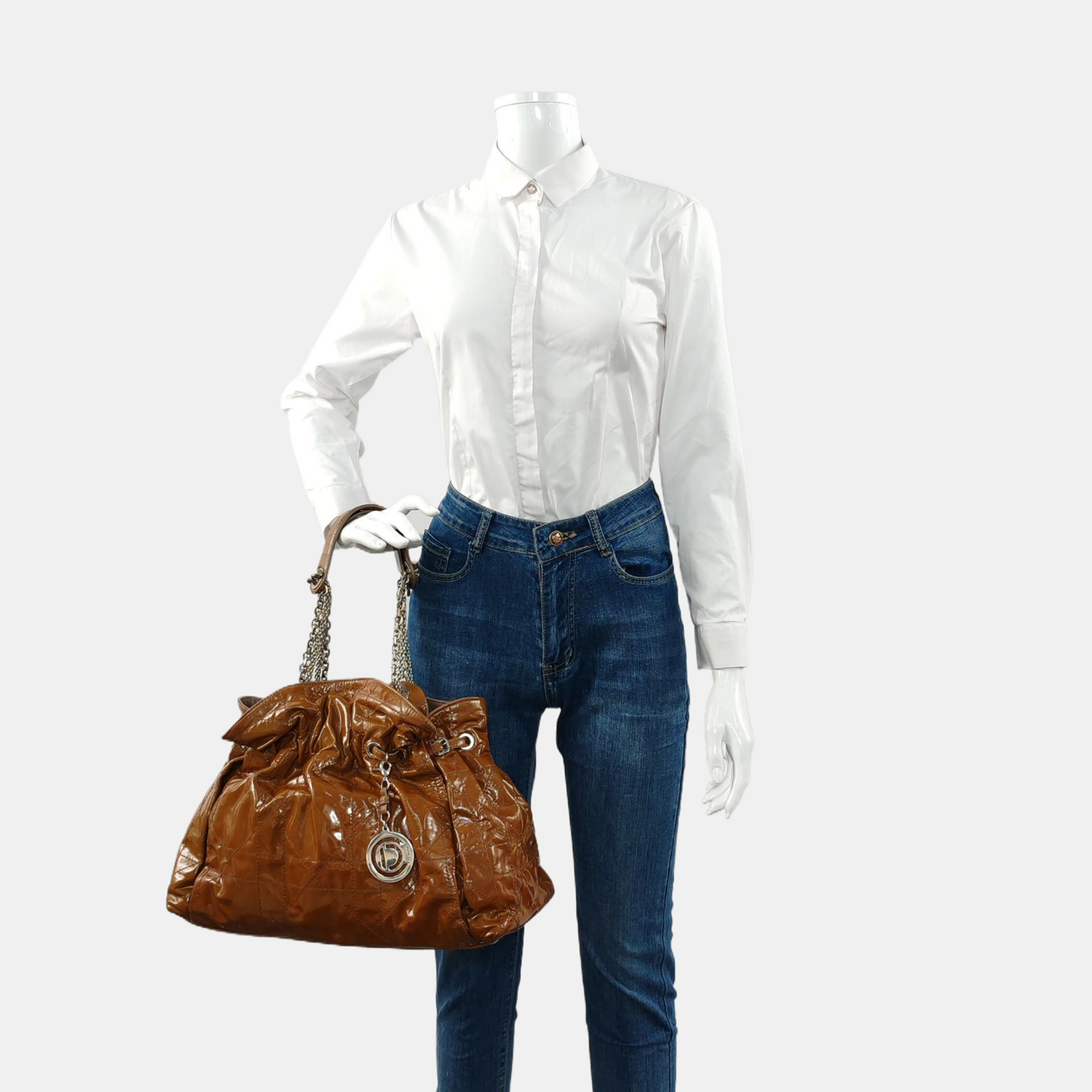 Le Trente Cannage Patent Leather Brown