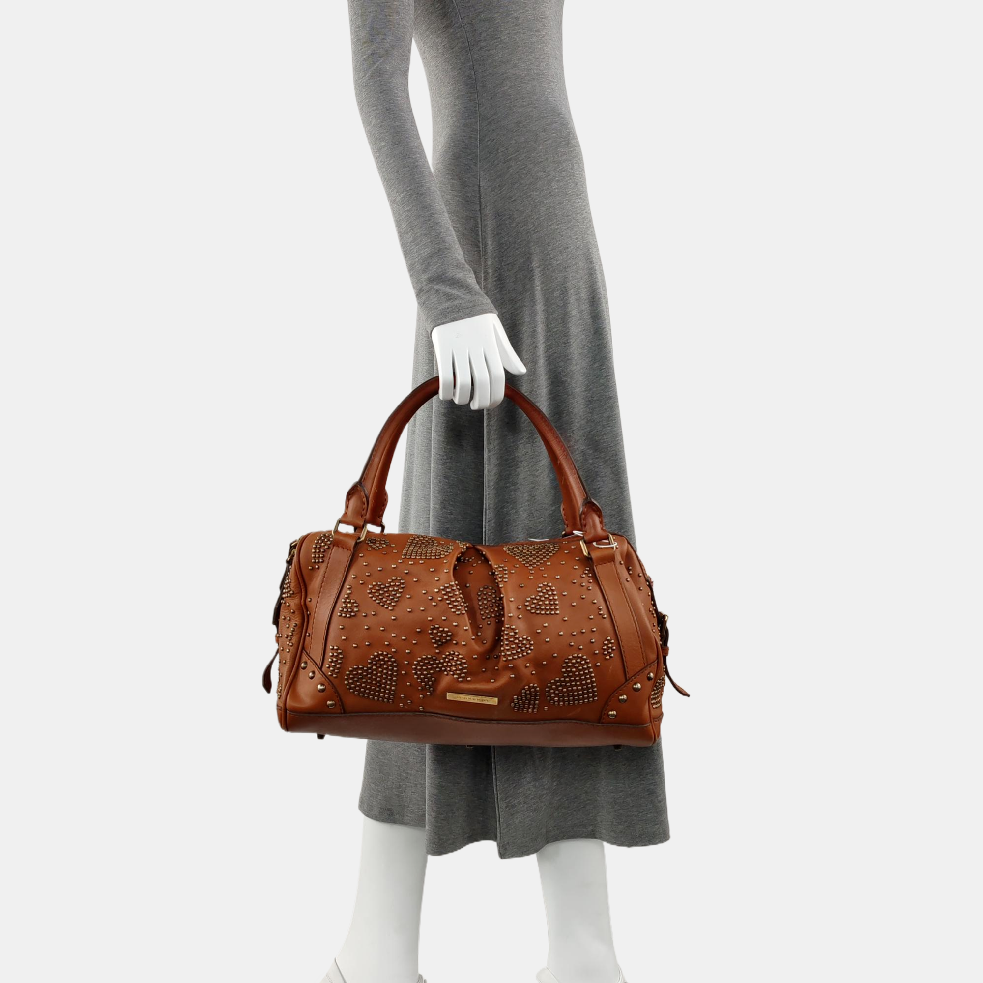 Calfskin Top Handle Bag Brown