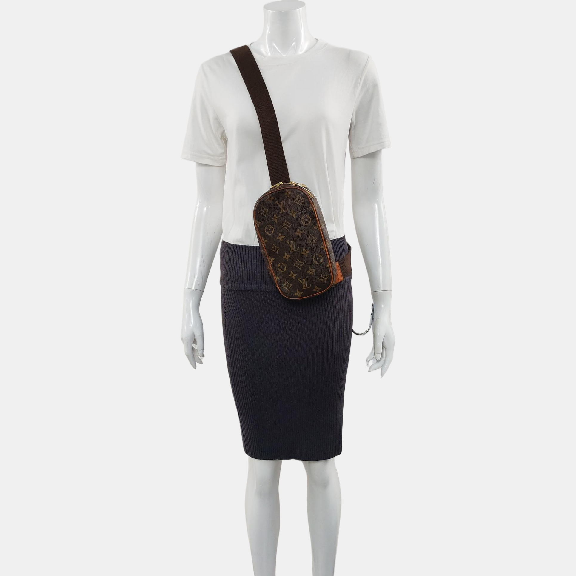 GANGE Monogram Coated Canvas Brown