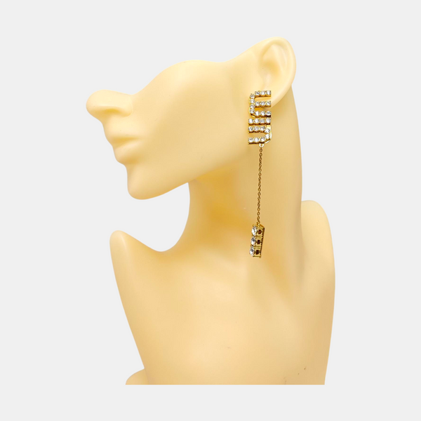 Metal Clear Stud Earrings