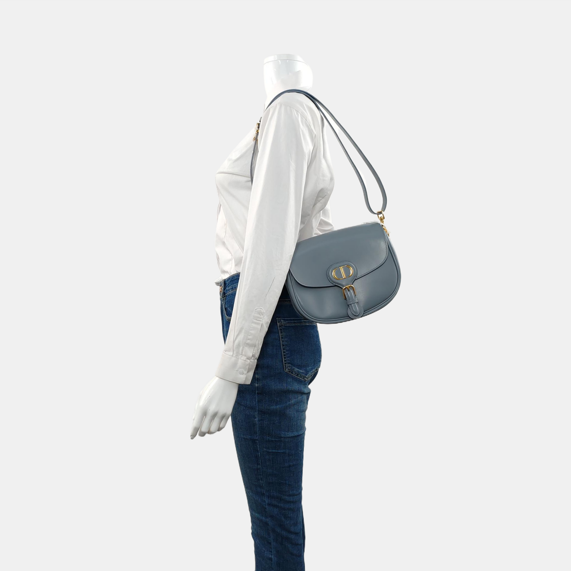 Authenticated pre-owned  Bobby Medium Calfskin Blue - Shoulder Bag at Looply