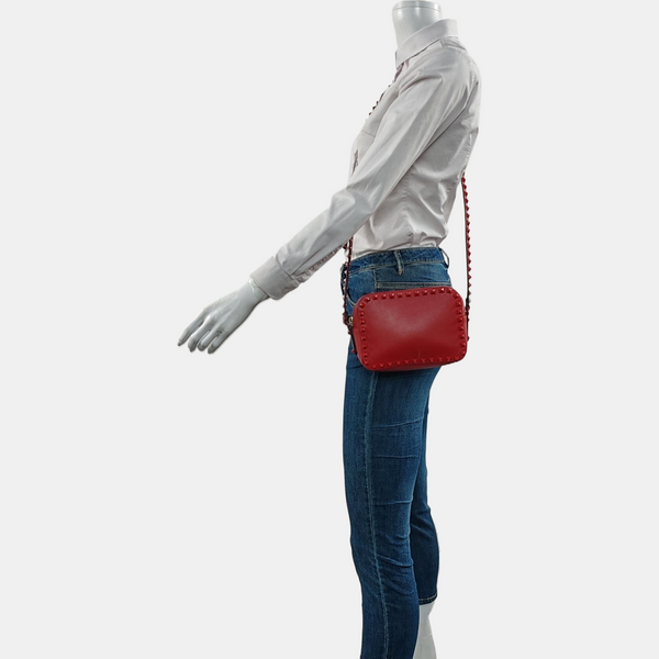 Leather Shoulder Bag Red
