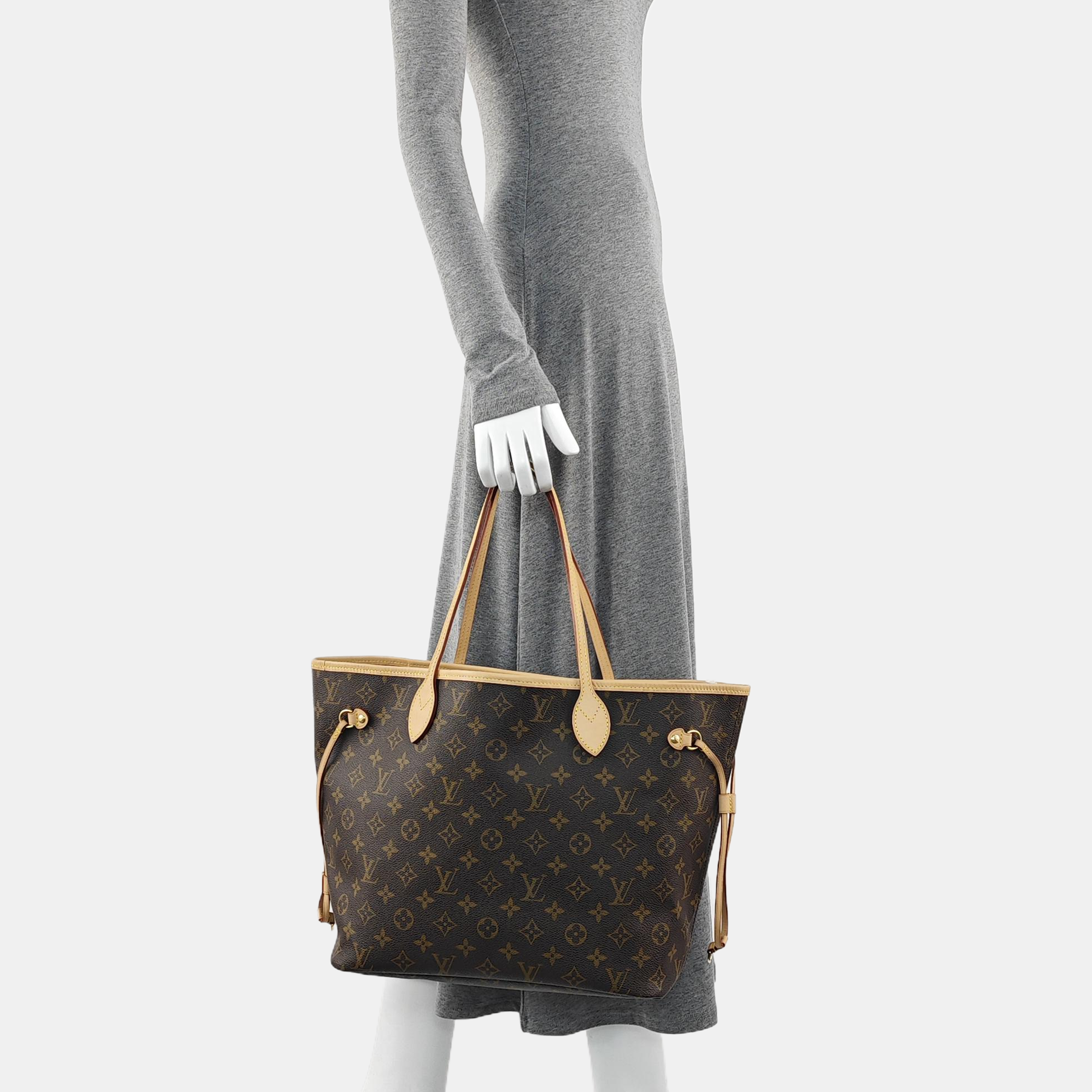 NEVERFULL MM Monogram Coated Canvas Brown