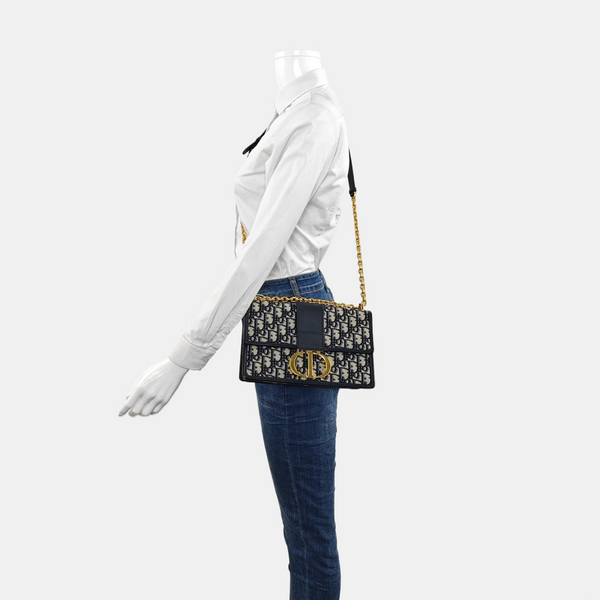 30 Montaigne Oblique Canvas Blue