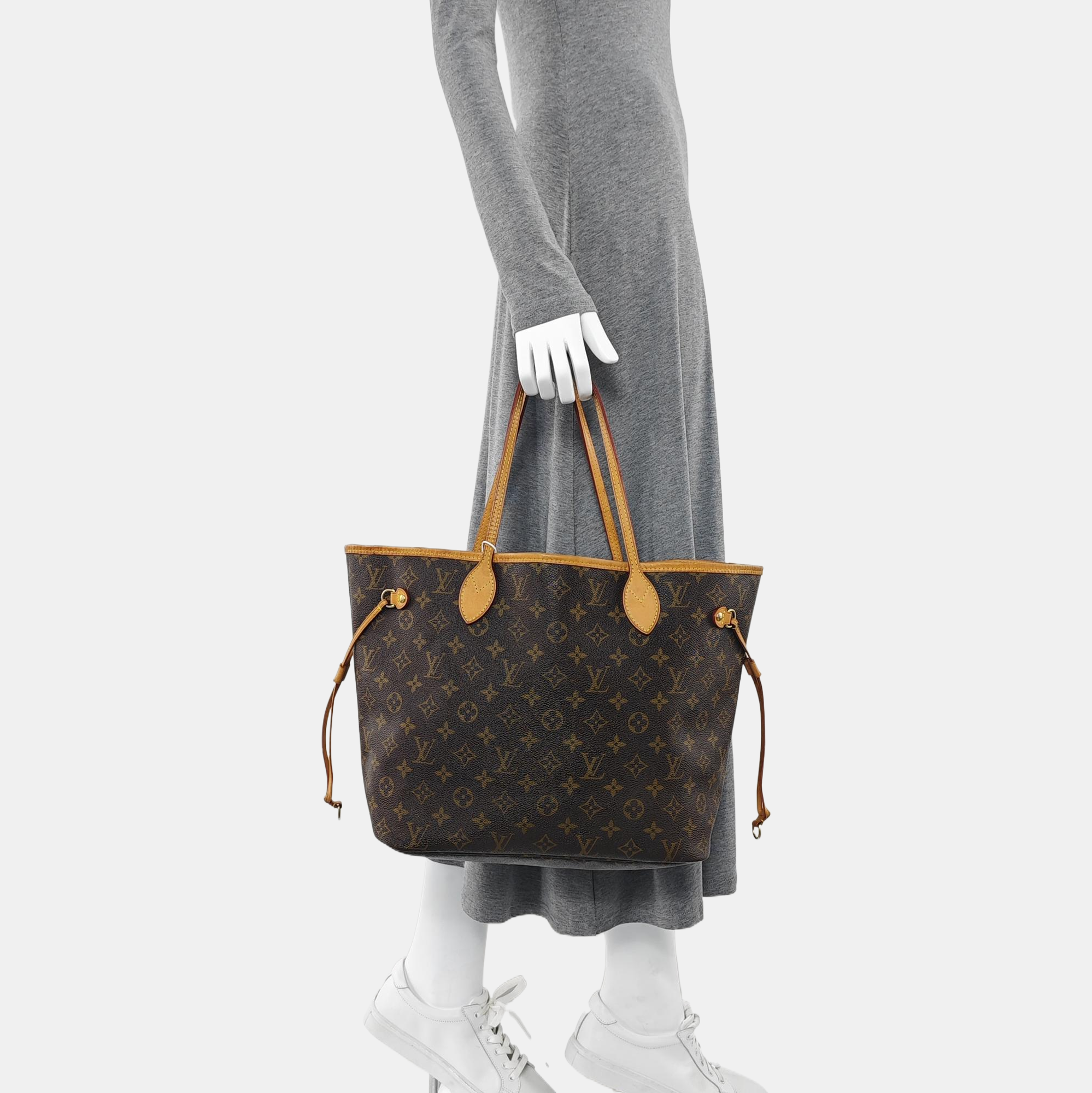 NEVERFULL MM Monogram Coated Canvas Brown