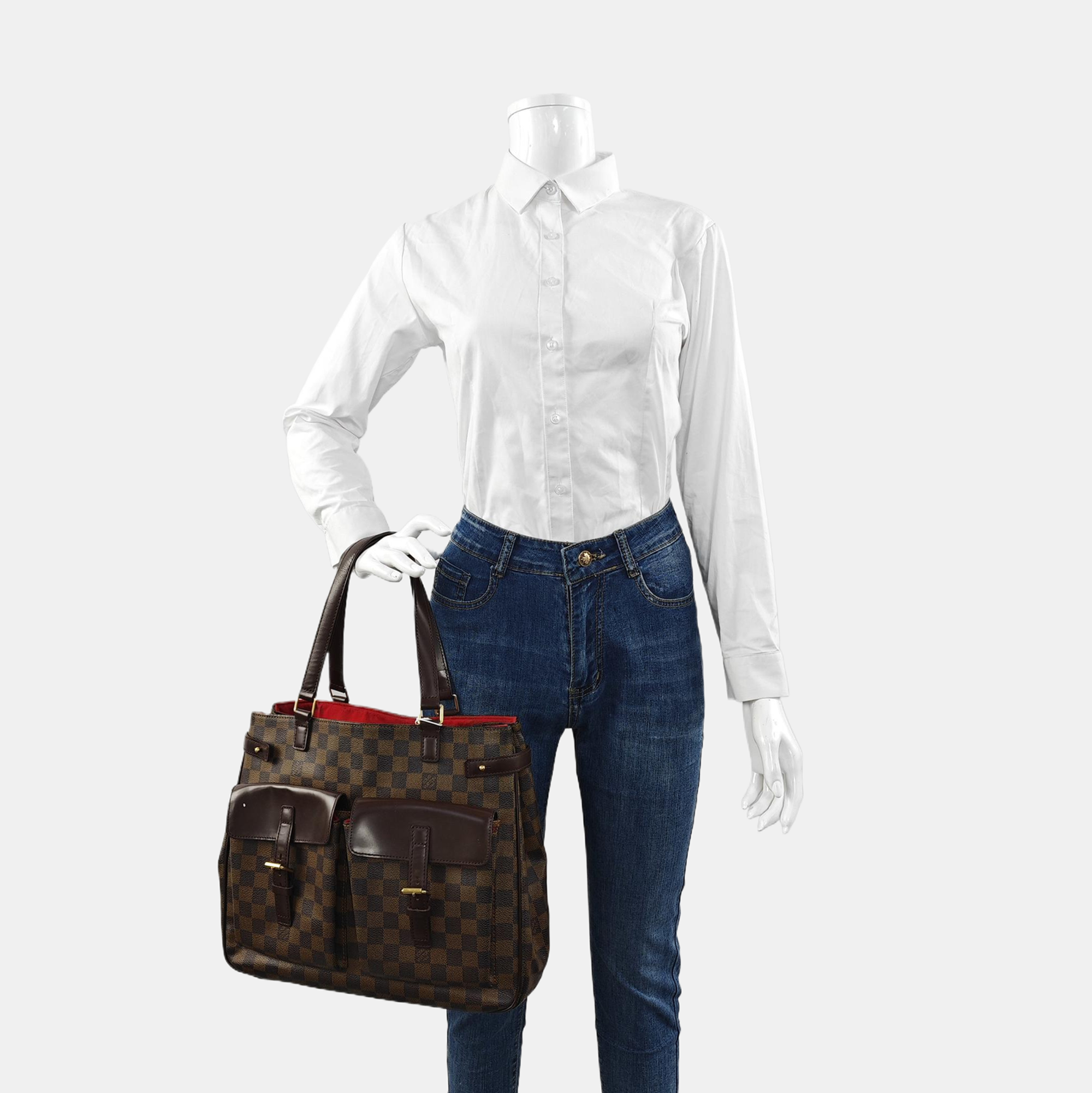 UZES Damier Ebene Coated Canvas Brown