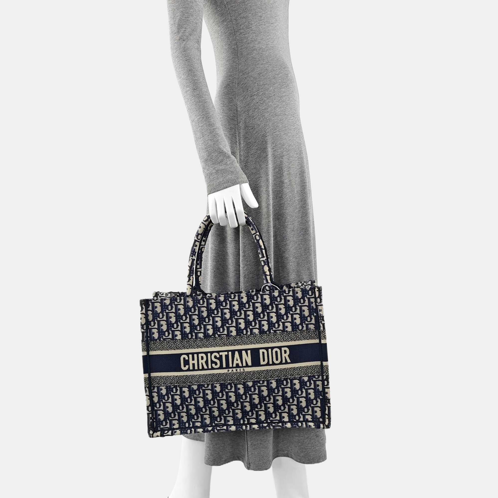 Book Tote Medium Oblique Canvas Blue