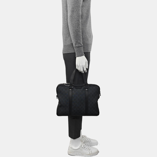 Monogram Coated Canvas Top Handle Bag Black