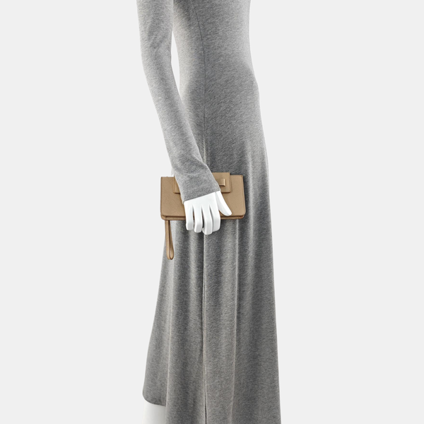 Calfskin Clutch Beige