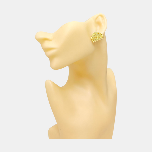 Metal Gold Stud Earrings