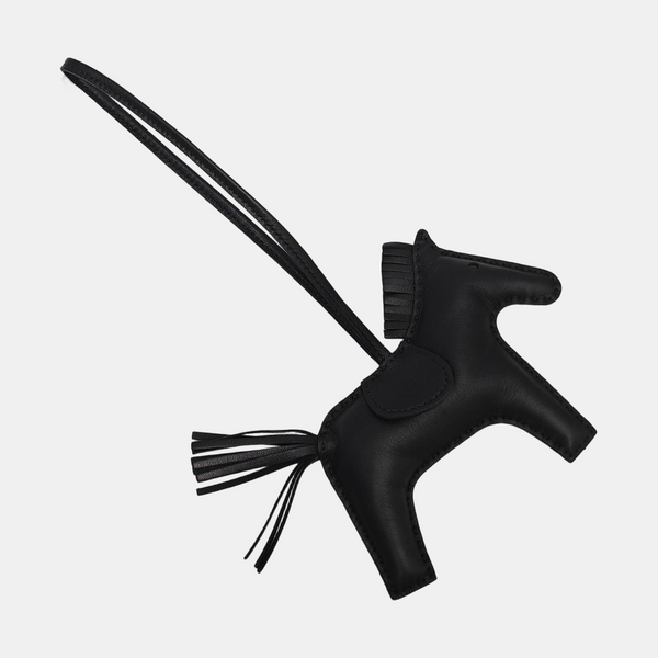 Leather Bag Charm Black