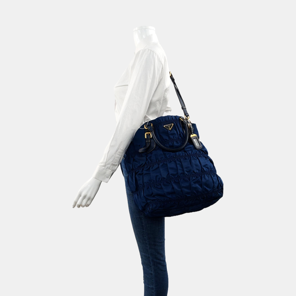Gaufre Quilted Nylon Blue