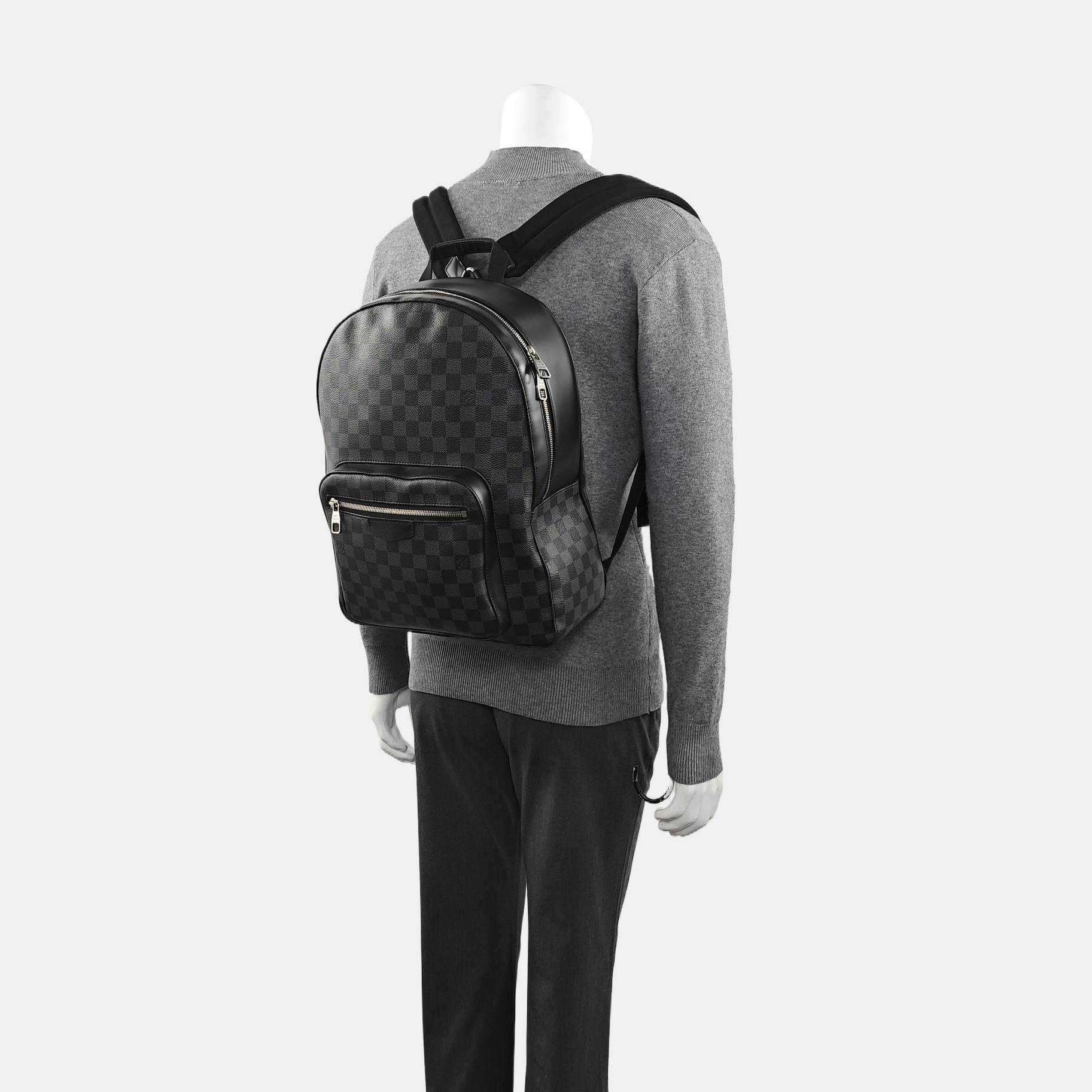 JOSH Damier Graphite Coated Canvas Gray