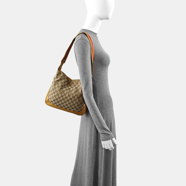 Monogram Canvas Shoulder Bag Brown