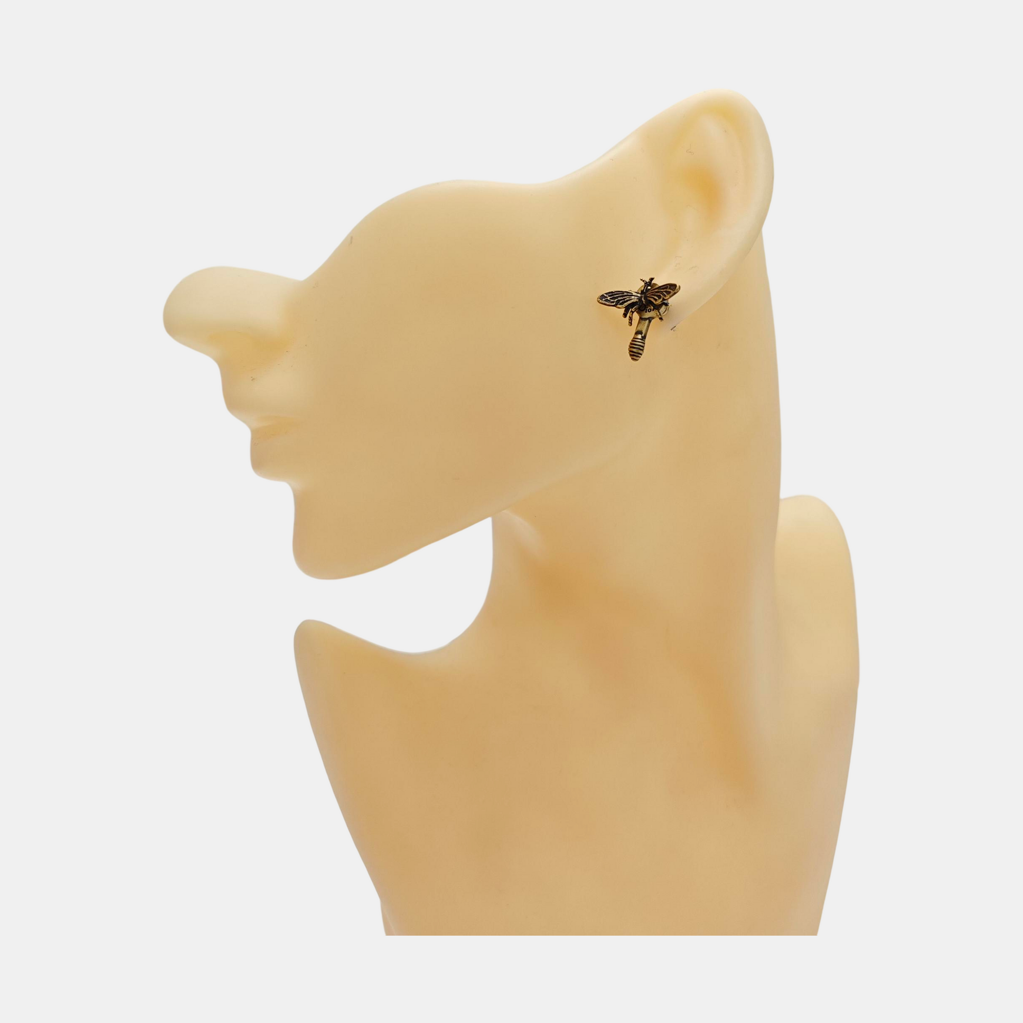 J'adior Metal Gold Stud Earrings