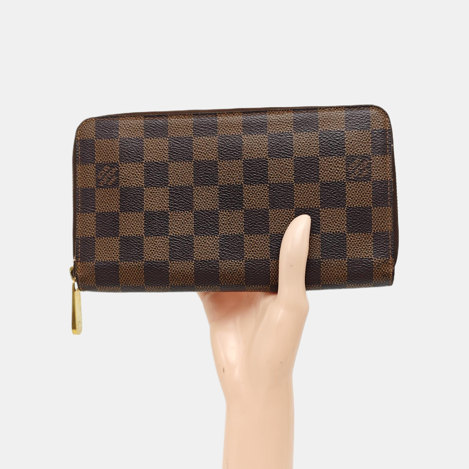 ZIPPY Damier Ebene Coated Canvas Brown Wallet