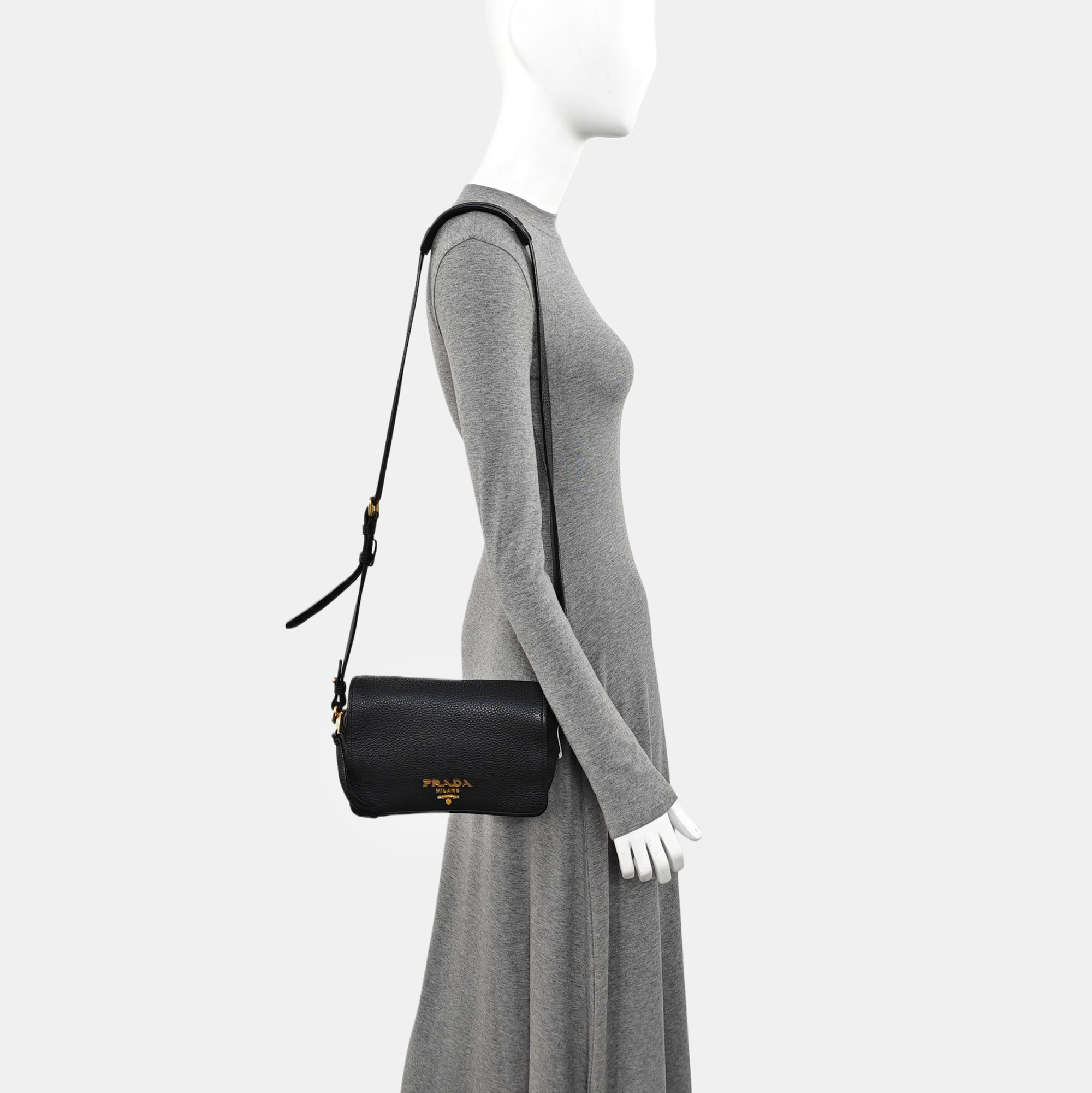 Calfskin Shoulder Bag Black