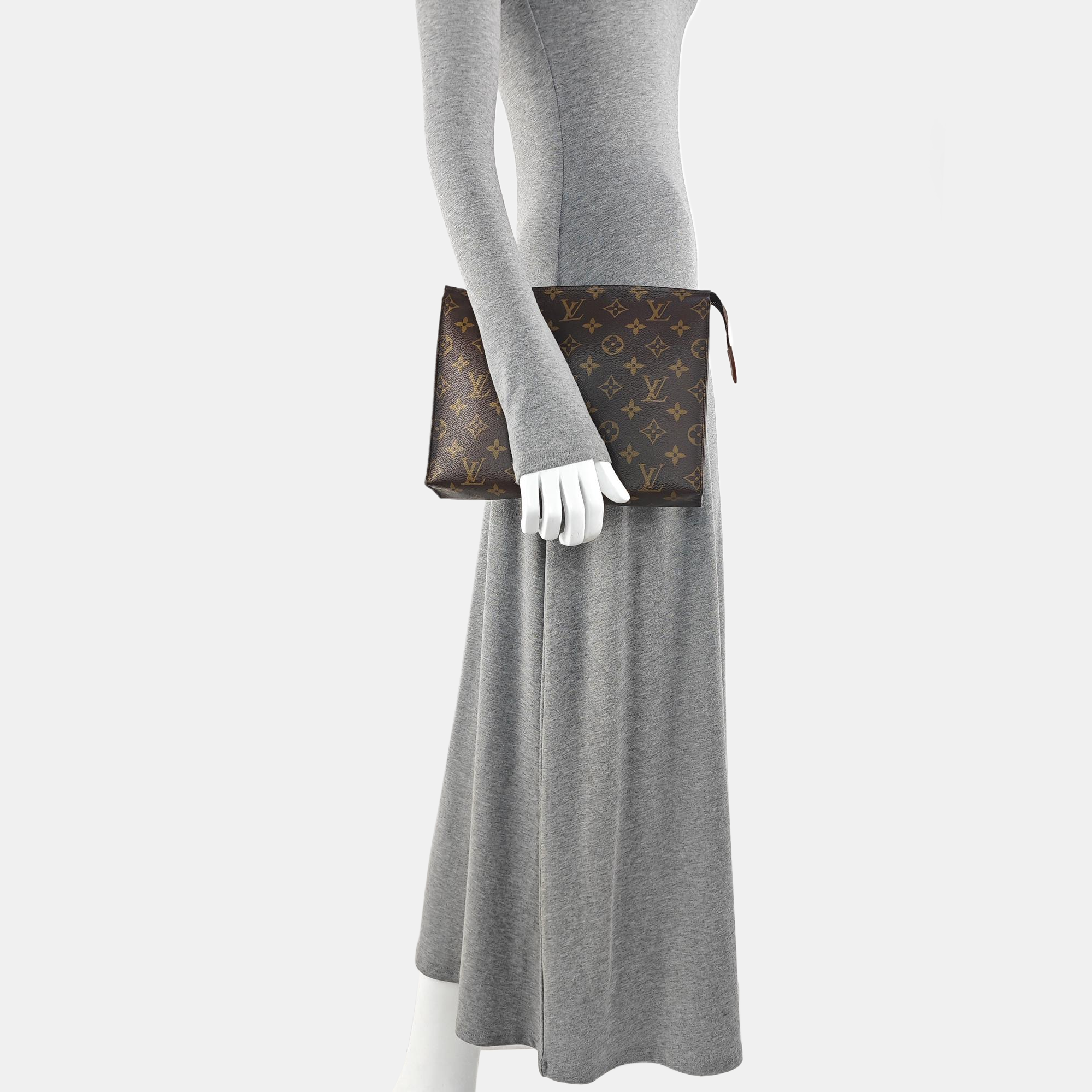 TOILET POCKET 26 Monogram Coated Canvas Brown