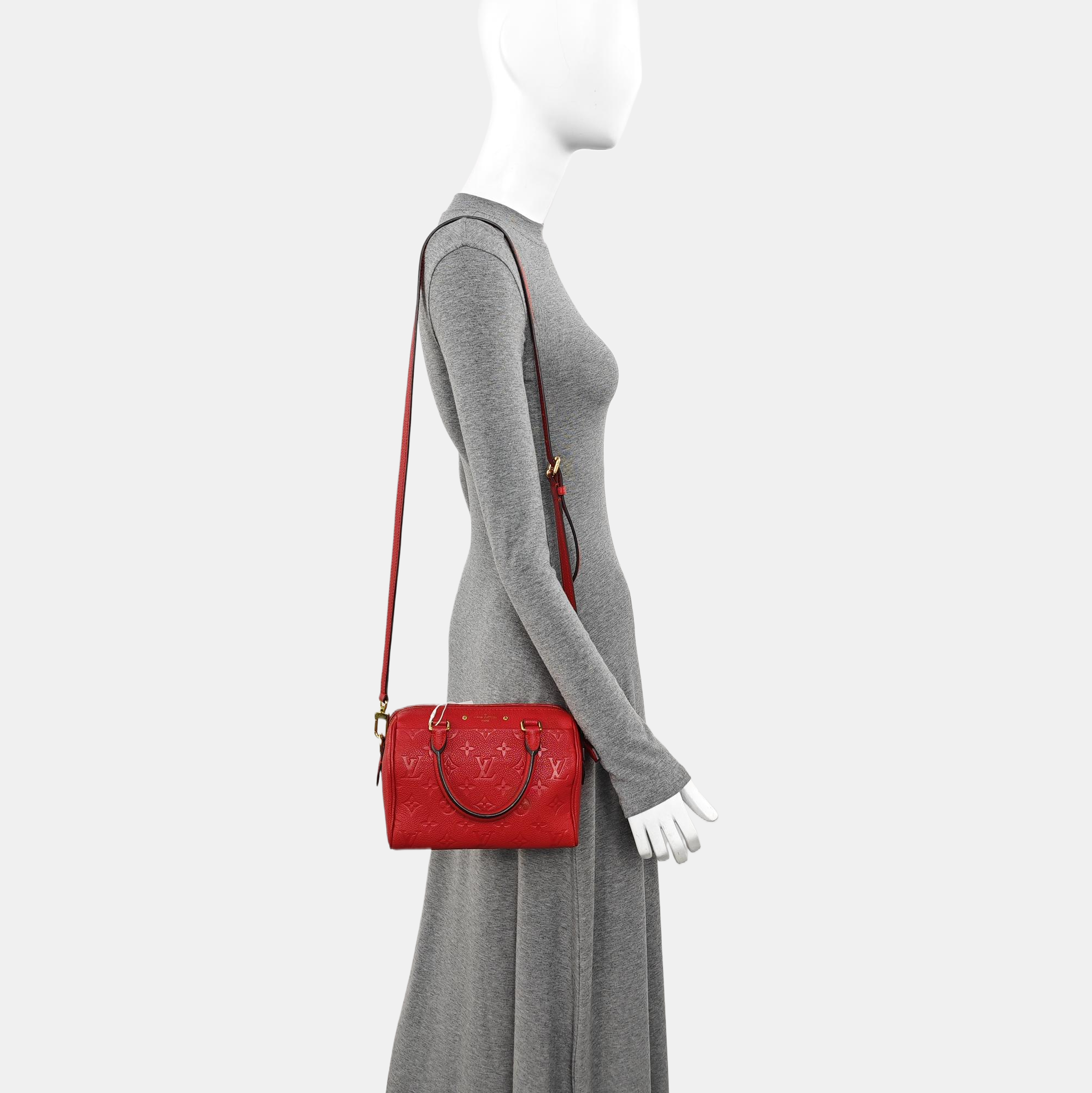 SPEEDY 20 Monogram Calfskin Red