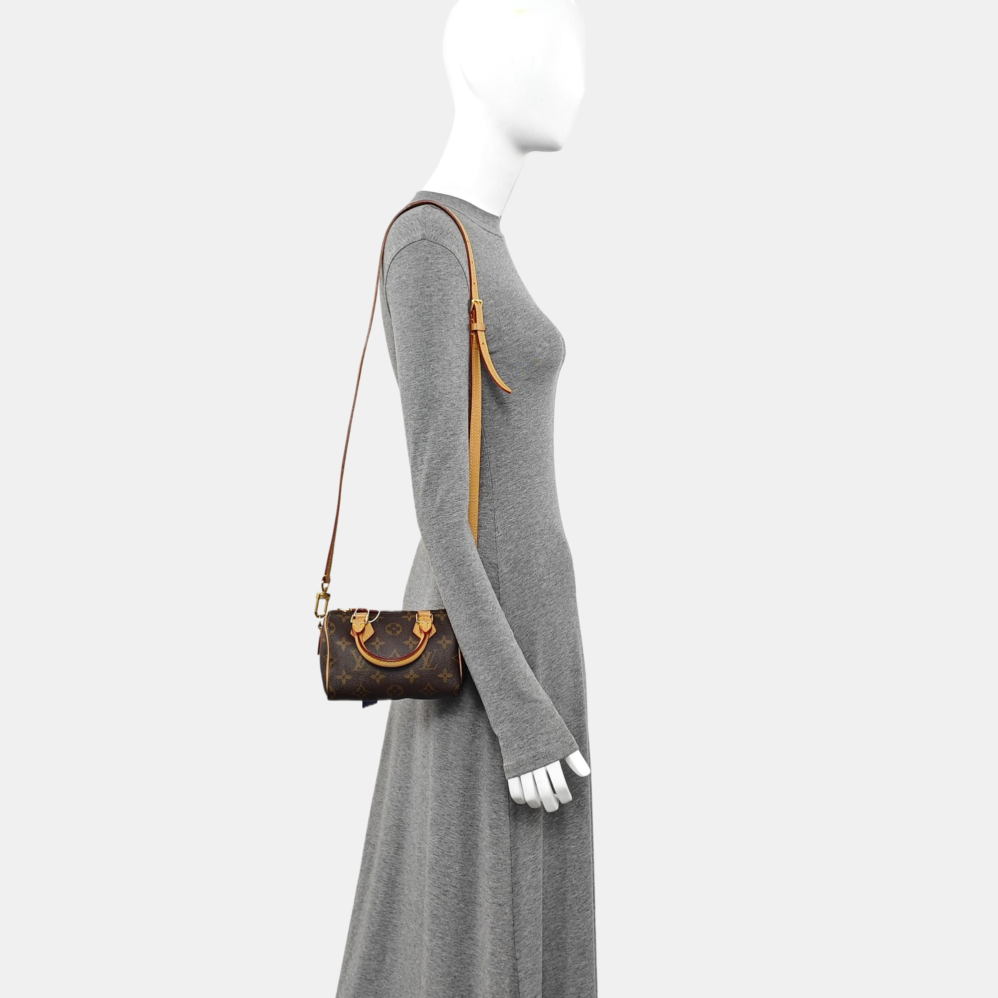 SPEEDY Nano Monogram Coated Canvas Brown