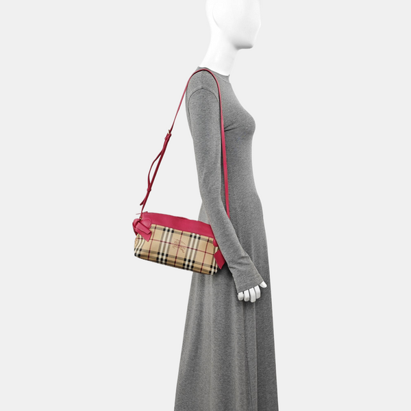 Coated Canvas Crossbody Bag Beige