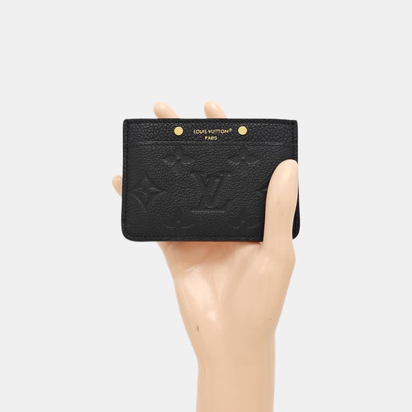 Monogram Calfskin Card Holder Black