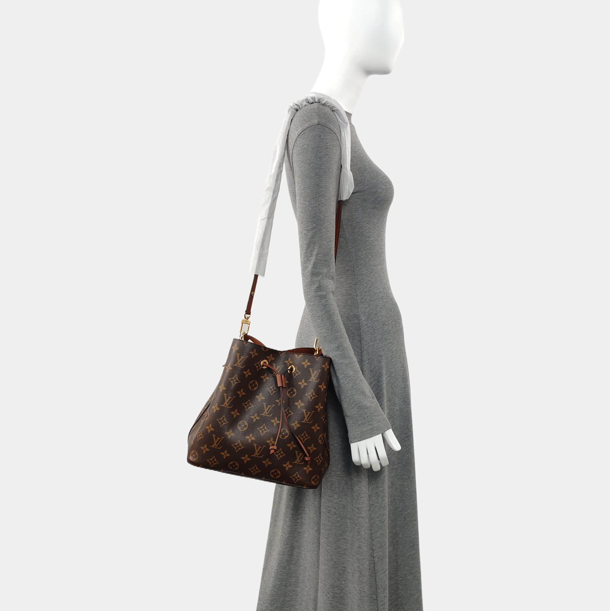 NÉONOÉ MM Monogram Coated Canvas Brown
