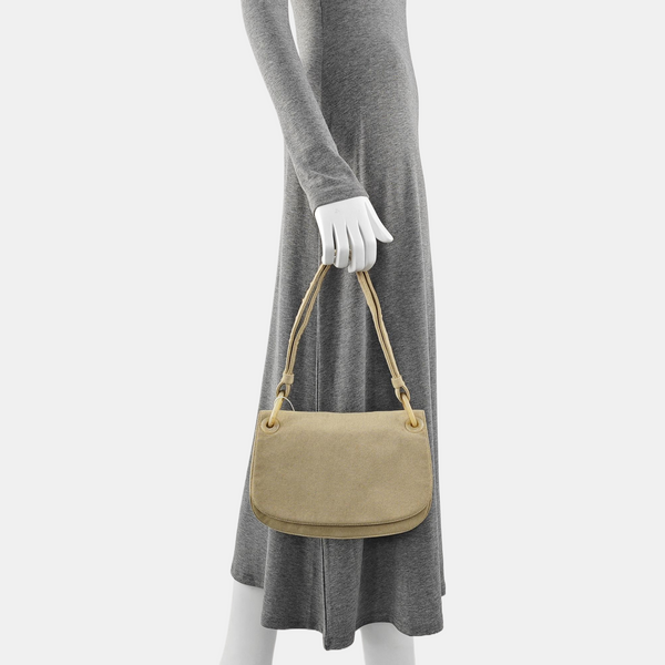 Fabric Shoulder Bag Beige